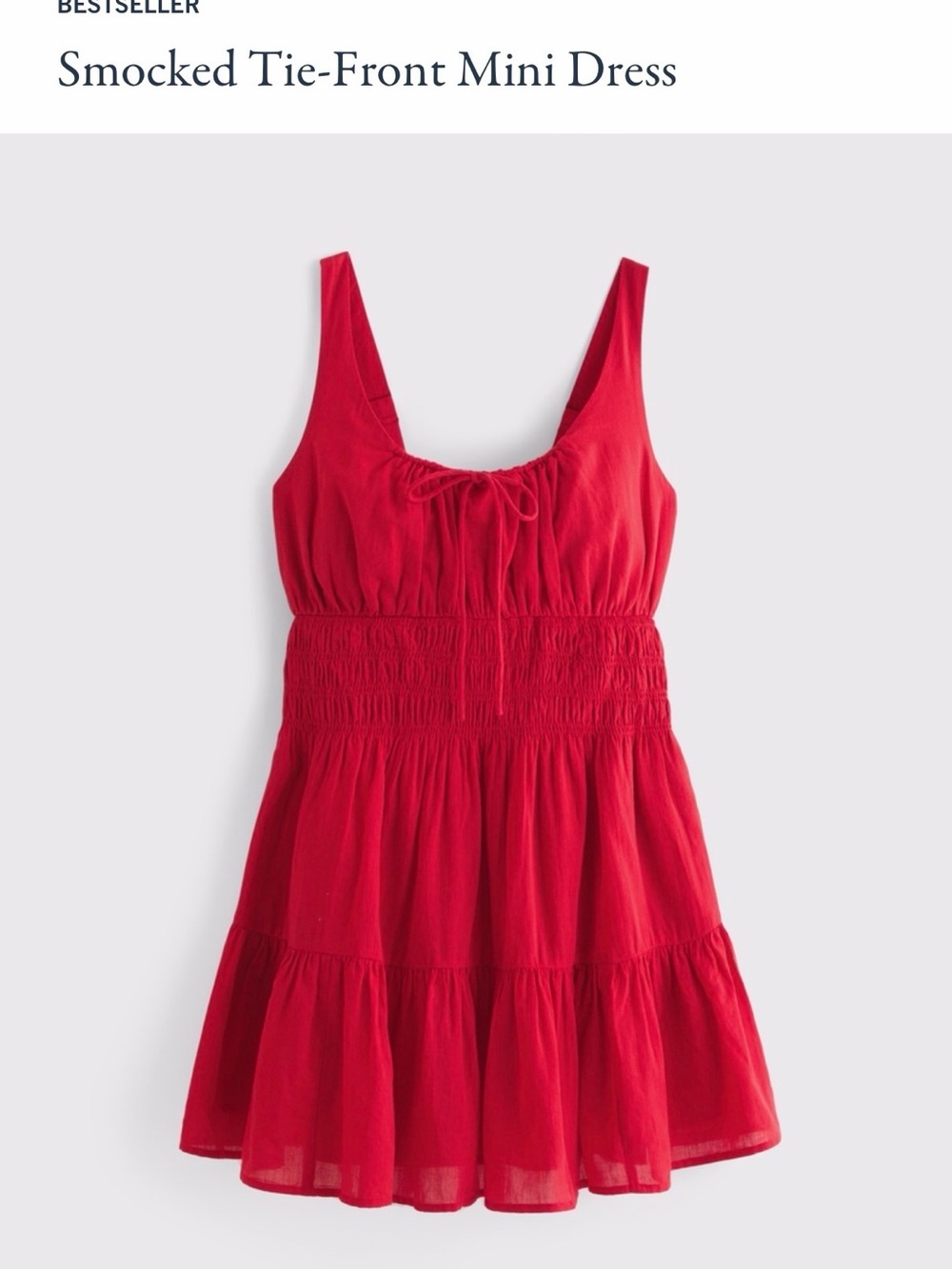Abercrombie & Fitch Smocked Tie-Front Mini Dress